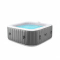 73In Square Hot Tub for 4-6 Person,  Inflatable Hot Tub Home SPA for Outdoor, 910L Capacity, 130Pcs Massage Jets, W/4 Filters, Lockable Cover, Storage Bag, 2 Cup Holder, Gray