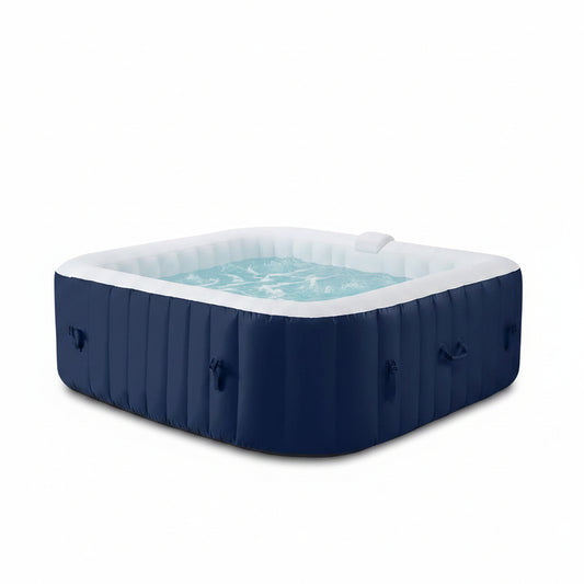 Hot Tub for 4-6 Person,  Outdoor Patio Large Inflatable Hot Tub Home SPA, with 130Pcs Massage Jets, 910L, 4 Filters, 2 Cup Holders, Lockable Cover, Storage Bag, Max 104℉, 73In, Navy