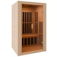 Home Sauna Room 2-Person Indoor Hemlock Wooden Infrared Indoor Sauna Spa with Bluetooth Digital Control Panel