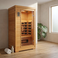 Mini Sauna, Low Emf Far Infrared Sauna, Home Spa Sauna with Bluetooth Speakers — Studio Shot