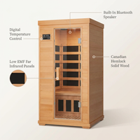 Mini Sauna, Low Emf Far Infrared Sauna, Home Spa Sauna with Bluetooth Speakers — Feature Infographic
